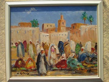 Retaux Bruno (1947) - Marché au Maroc, Antiquités & Art