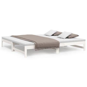 Canape-lit gigogne bois blanc -41% jusqua epuisement, Verzenden, 200 cm, 80 cm