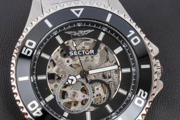 Sector - 230 - Automatic - Skeleton - Silver/black - 43 mm -