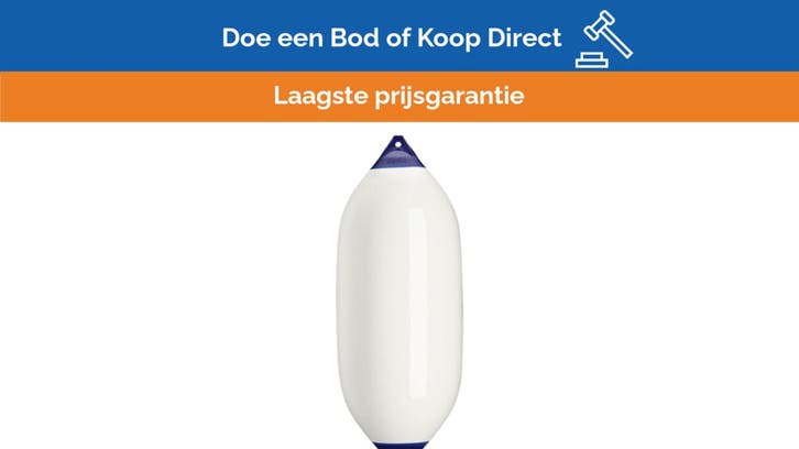 Bieden: Polyform white F13W heavy duty fender 1880 x 750 mm, Watersport en Boten, Bootonderdelen, Ophalen of Verzenden