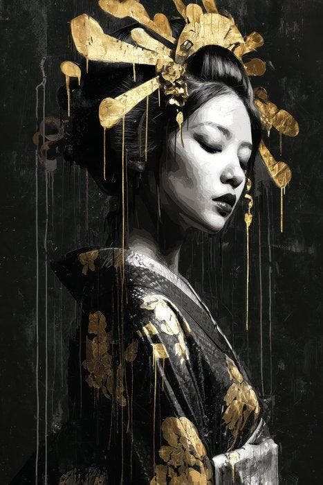 BJarco (1988) - Gilded Obsidian Grace · XXL, Antiek en Kunst, Kunst | Designobjecten