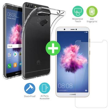 Huawei P Smart Transparant TPU Hoesje + Screen Protector, Verzenden