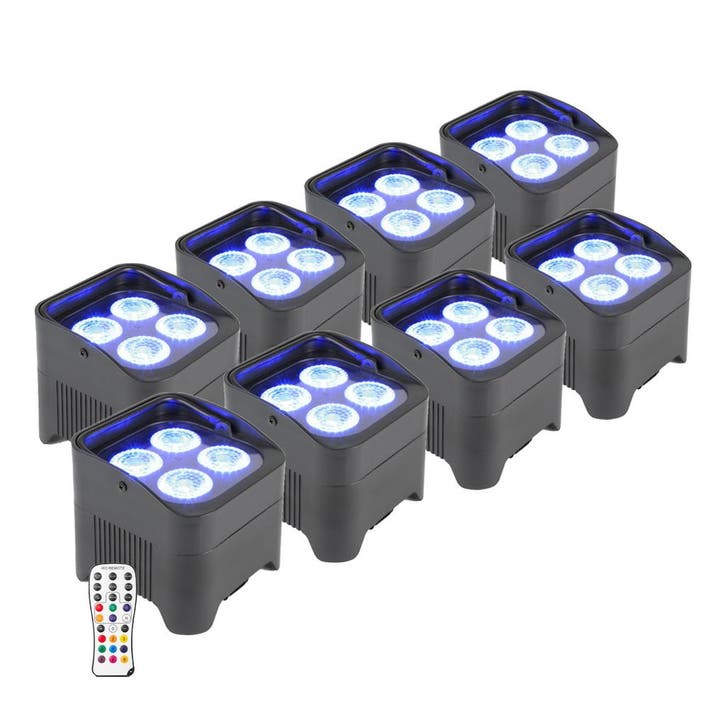 8x BeamZ BBP94 accu LED PAR 4x 10W 6-in-1 RGBAW-UV, Muziek en Instrumenten, Licht en Laser, Verzenden