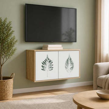 vidaXL Wand gemonteerd TV Kast HANAU 69 x 33 x 40 cm Sonoma, Verzenden, Nieuw