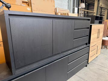 Milanello dressoir, kleur noir, Nieuw, Overige materialen