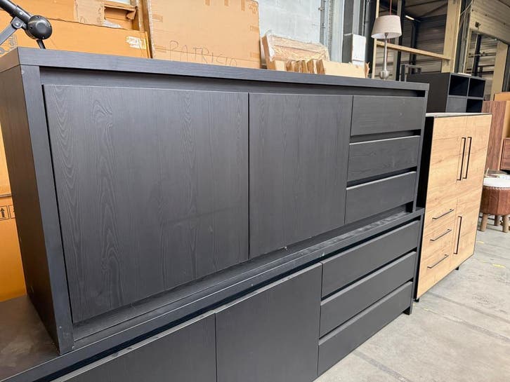 Milanello dressoir, kleur noir, Maison & Meubles, Armoires | Dressoirs