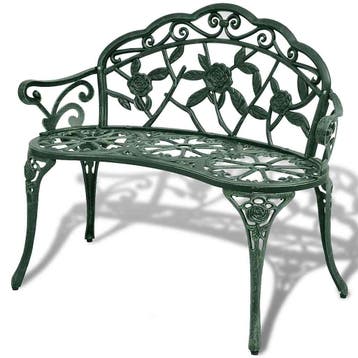 vidaXL Tuinbank 100 cm gietaluminium groen, Verzenden