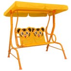 vidaXL Kinderschommelbank 115x75x110 cm stof geel, Verzenden, Nieuw