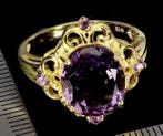 Zonder minimumprijs - Ring Zilver Amethist - Naturelle - 13, Nieuw