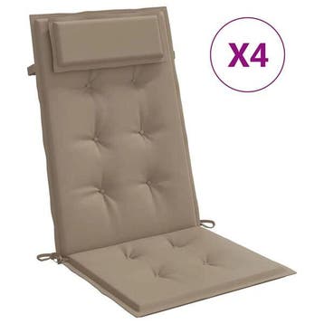 4 coussins chaise jardin 120x50cm taupe - Seconde chance..., Verzenden