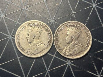 Cyprus. George V. 9 Piastres 1919-1921 (2 coins) (Zonder