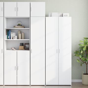 vidaXL Opbergkast smal 40x42,5x225 cm bewerkt hout wit, Verzenden, Nieuw