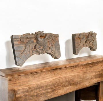 sculptuur, Mensole fregi a muro DRAGO - 25 cm - Zandsteen