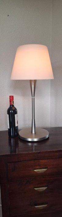 IKEA - Tafellamp - BO505 - Geborsteld Metaal Wit opaalglas -