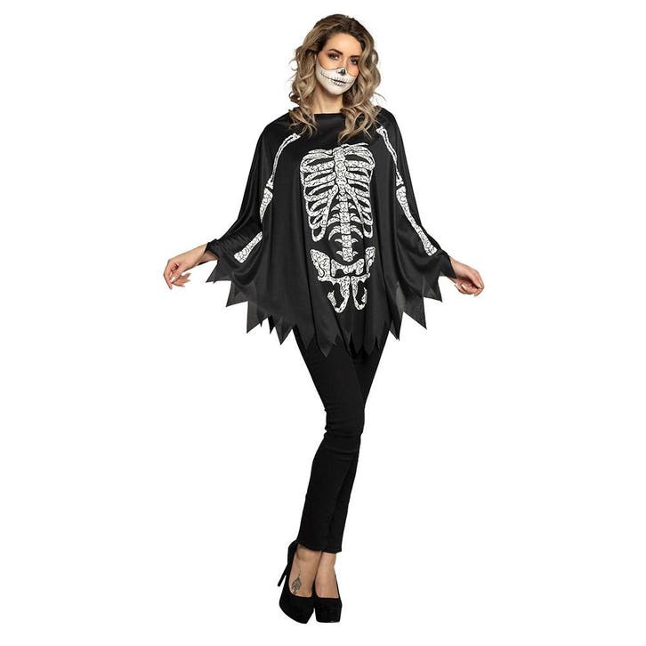 Halloween Skelet Poncho, Hobby en Vrije tijd, Feestartikelen, Nieuw, Verzenden