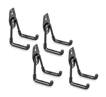 Set van 4 dubbele wandhaken (zwart, voor tuin en garage), Verzenden
