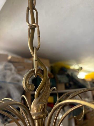 Lampe à suspendre - Laiton, Verre, Cristal, Antiquités & Art