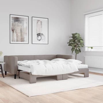 vidaXL Slaapbank met onderschuifbed en matrassen 90x200 cm, Verzenden