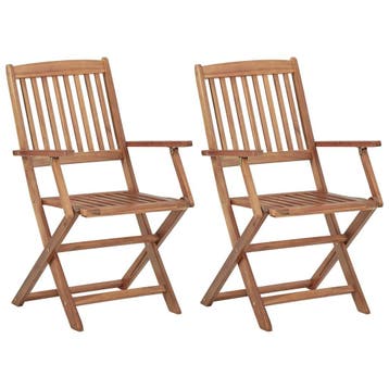 vidaXL Tuinstoelen 2 st inklapbaar massief acaciahout, Verzenden, Nieuw