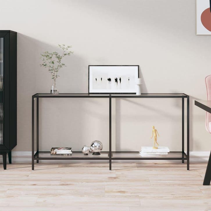 vidaXL Wandtafel 160x35x75,5 cm gehard glas transparant, Huis en Inrichting, Tafels | Bijzettafels, Nieuw, Verzenden