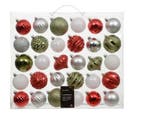 Kerstballen en ornamenten 7 cm rood wit groen mix, Nieuw