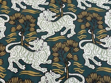 Uitzonderlijk decoratief weefsel “Leoni Orientali” – 100%