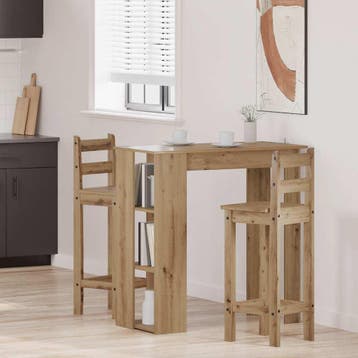 vidaXL Bartafel met schap 102x50x103,5cm bewerkt hout, Verzenden, Nieuw