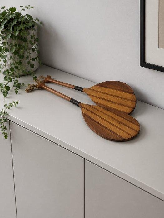 Roeispanen en peddels (2) - Hout, Antiek en Kunst, Kunst | Designobjecten