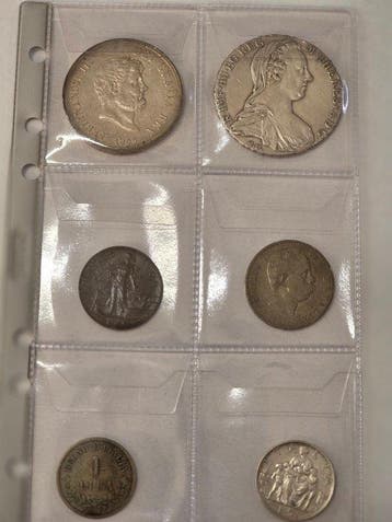 Italië. Lotto 6 monete con argenti 1856/1940