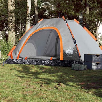 vidaXL Tent 5-persoons snelontgrendeling grijs en oranje, Verzenden, Nieuw