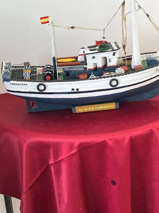 Objets maritimes - vissersboot Tarragona (Spanje) - Bois-, Antiquités & Art, Curiosités & Brocante