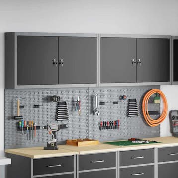 vidaXL Gereedschapskast Set met plank 6 st Zwart, Verzenden, Nieuw