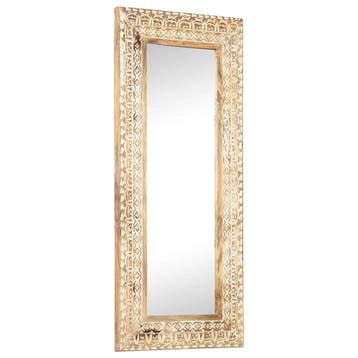 vidaXL Spiegel handgesneden 110x50x2,6 cm massief mangohout, Verzenden