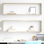 vidaXL Wandschappen kubus 2 st 100x15x30 cm bewerkt hout, Verzenden, Nieuw
