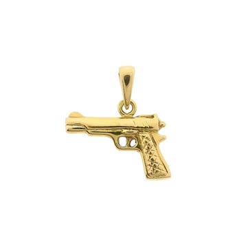 18 Krt. Gouden hanger van een pistool (Hanger of bedel), Bijoux, Sacs & Beauté, Bracelets à breloques, Ophalen of Verzenden