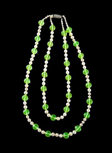 Zilver, Verre ouraline - Halsketting