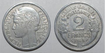 France Frankreich Km 904 2 Francs 1945 C Castelsarrasin T..., Verzenden, België