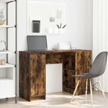 vidaXL Bureau 120x42x76 cm spaanplaat gerookt eikenkleurig, Verzenden