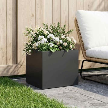 vidaXL Plantenbak Zwart 40 x 30 x 30 cm Koudgewalst staal, Verzenden, Nieuw