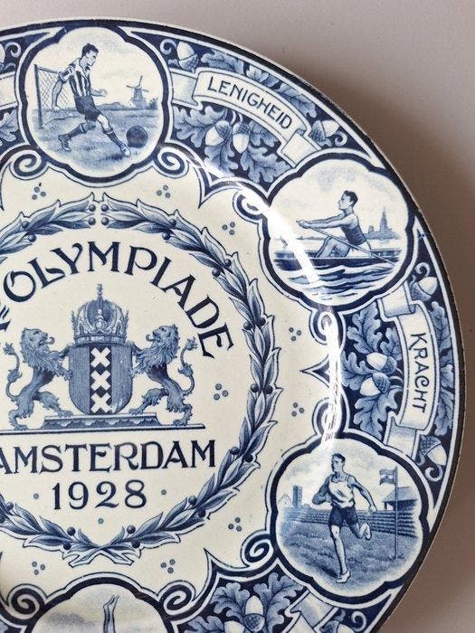 Carreau - Plaque commémorative des Olympiades de 1928 -, Antiek en Kunst, Antiek | Glaswerk en Kristal