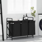 vidaXL Wasmand 3 vakken met plank zwart eikenkleurig, Huis en Inrichting, Verzenden, Nieuw