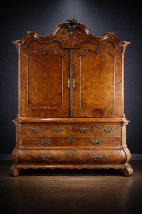 Kabinet - Burr walnut, Oak, Antiquités & Art, Antiquités | Meubles | Chaises & Canapés