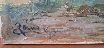 Remo Trentini (1915-1999) - Villaggio sullacqua