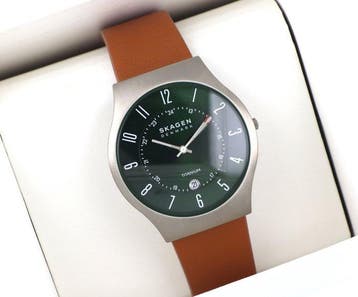 Skagen Denmark - Sundby Titanium Three-Hand Date - Sans prix, Handtassen en Accessoires, Horloges | Heren, Nieuw