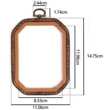 Brocante houten borduurring rechthoekig met stelschroef, Hobby en Vrije tijd, Nieuw
