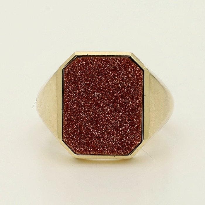 Ring - 14 karaat Geel goud - Goudsteen, Bijoux, Sacs & Beauté, Bagues