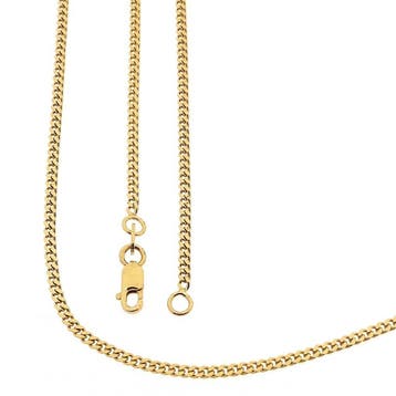 Gouden gourmetschakel ketting, Handtassen en Accessoires, Kettingen, Ophalen of Verzenden, Gebruikt, Goud, Goud