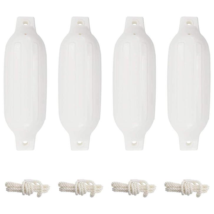 vidaXL Bootstootkussens 4 st Ø 11x40 cm PVC wit, Watersport en Boten, Bootonderdelen, Nieuw, Verzenden