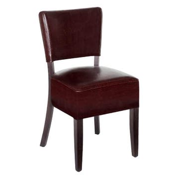 Stoel | TARA | Kunstleer/Hout | Dark Bordeaux | Wengé Frame, Verzenden