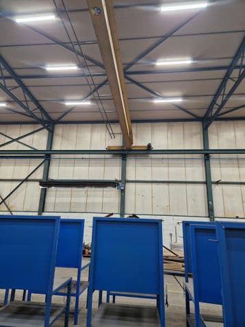 Demag enkelligger bovenloopkraan ± 18.100mm x 6.3t 001658U, Ophalen, Gebruikt